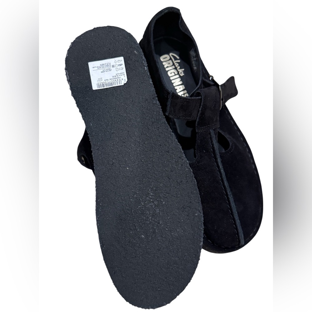 NWT! Clark’s Original Nomad T-bar Loafer in Black Suede Free People Style - Picture 6 of 8